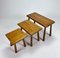 Tavolini ad incastro moderni in quercia, anni '60, set di 3, Immagine 5