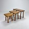Tavolini ad incastro moderni in quercia, anni '60, set di 3, Immagine 2