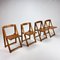 Vintage Italian Folding Chairs in Birchwood, 1970s, Set of 4, Image 1