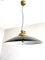 Brass & Black Lacquered Metal Pendant Light, Italy, 1970s 11