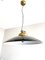 Brass & Black Lacquered Metal Pendant Light, Italy, 1970s, Image 11