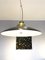 Brass & Black Lacquered Metal Pendant Light, Italy, 1970s 4