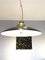 Brass & Black Lacquered Metal Pendant Light, Italy, 1970s, Image 4