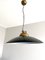 Brass & Black Lacquered Metal Pendant Light, Italy, 1970s, Image 1