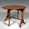 Antique English Sutherland Table in Burr Walnut, Image 1
