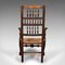 Antique English Lancashire Spindle Back Carver Chair 4