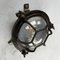 Black Cast Iron Circular Wall Light with Prismatic Glass 9