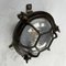 Black Cast Iron Circular Wall Light with Prismatic Glass, Image 9