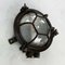 Black Cast Iron Circular Wall Light with Prismatic Glass 2