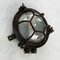 Black Cast Iron Circular Wall Light with Prismatic Glass, Image 2