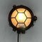 Black Cast Iron Circular Wall Light with Prismatic Glass, Image 18