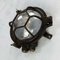 Black Cast Iron Circular Wall Light with Prismatic Glass 4