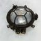Black Cast Iron Circular Wall Light with Prismatic Glass 12
