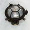 Black Cast Iron Circular Wall Light with Prismatic Glass, Image 12