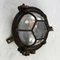 Black Cast Iron Circular Wall Light with Prismatic Glass, Image 10