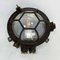 Black Cast Iron Circular Wall Light with Prismatic Glass 3