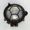 Black Cast Iron Circular Wall Light with Prismatic Glass, Image 3