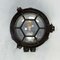 Black Cast Iron Circular Wall Light with Prismatic Glass, Image 1