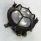 Black Cast Iron Circular Wall Light with Prismatic Glass 11