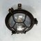 Black Cast Iron Circular Wall Light with Prismatic Glass 13