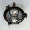 Black Cast Iron Circular Wall Light with Prismatic Glass, Image 13