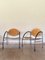Wooden and Steel Armchairs, 1980s, Set of 2 1