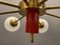 Sputnik Chandelier in Opaline Glass and Brass with Eight Lights, 1970s 5