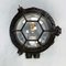 Black Cast Iron Circular Wall Light with Clear Glass 1