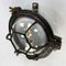Black Cast Iron Circular Wall Light with Clear Glass 8