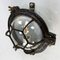 Black Cast Iron Circular Wall Light with Clear Glass, Image 8