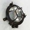 Black Cast Iron Circular Wall Light with Clear Glass 11