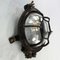 Black Cast Iron Circular Wall Light with Clear Glass 10