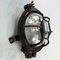 Black Cast Iron Circular Wall Light with Clear Glass, Image 10