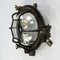 Black Cast Iron Circular Wall Light with Clear Glass 7