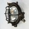 Black Cast Iron Circular Wall Light with Clear Glass, Image 7