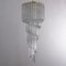 Large Spiral Chandelier in Transparent Murano Glass with Brass Structure, Italy, 1970s 3