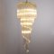Large Spiral Chandelier in Transparent Murano Glass with Brass Structure, Italy, 1970s 2