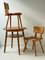 Swiss Alpine Side Table and Chairs, 1940s, Set of 3 1