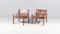 Scirocco Safari Stühle aus Palisander & Braunem Leder von Arne Norell für Arne Norell Ab, 2 . Set 1