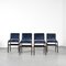 Samt & Teak Stühle von Vittorio Dassi, Italien 1960er, 4er Set 1