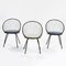 Black Lacquered Metal Chairs, France, 1955, Set of 3, Image 1