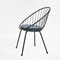 Black Lacquered Metal Chairs, France, 1955, Set of 3, Image 5