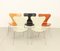 Sedie nr. 3107 di Arne Jacobsen per Fritz Hansen, anni '70, set di 5, Immagine 2
