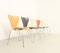 Chaises 3107 par Arne Jacobsen pour Fritz Hansen, 1970s, Set de 5 7