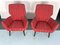 Rote Mid-Century Sessel, Italien, 1950er, 2er Set 10