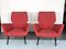 Rote Mid-Century Sessel, Italien, 1950er, 2er Set 3
