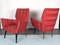 Rote Mid-Century Sessel, Italien, 1950er, 2er Set 6