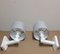 Vintage Wall Lights in White Painted Beech & Gray Fabric, 1970s, Set of 2 2