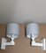 Vintage Wall Lights in White Painted Beech & Gray Fabric, 1970s, Set of 2 3