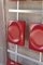 Space Age Wall Cloakroom in Metal and Red Plastic, 1960s 5